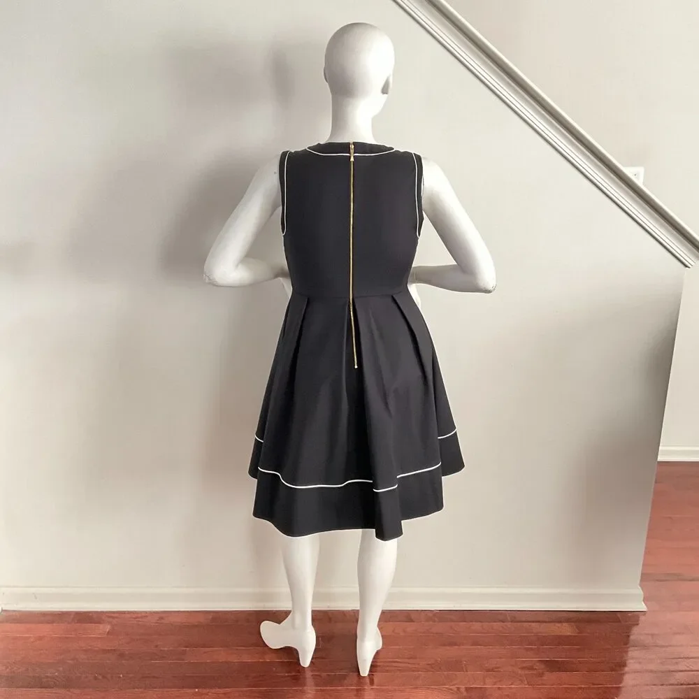 Kate Spade Hope Fit & Flare Dress Designer Preppy Pockets Black 12